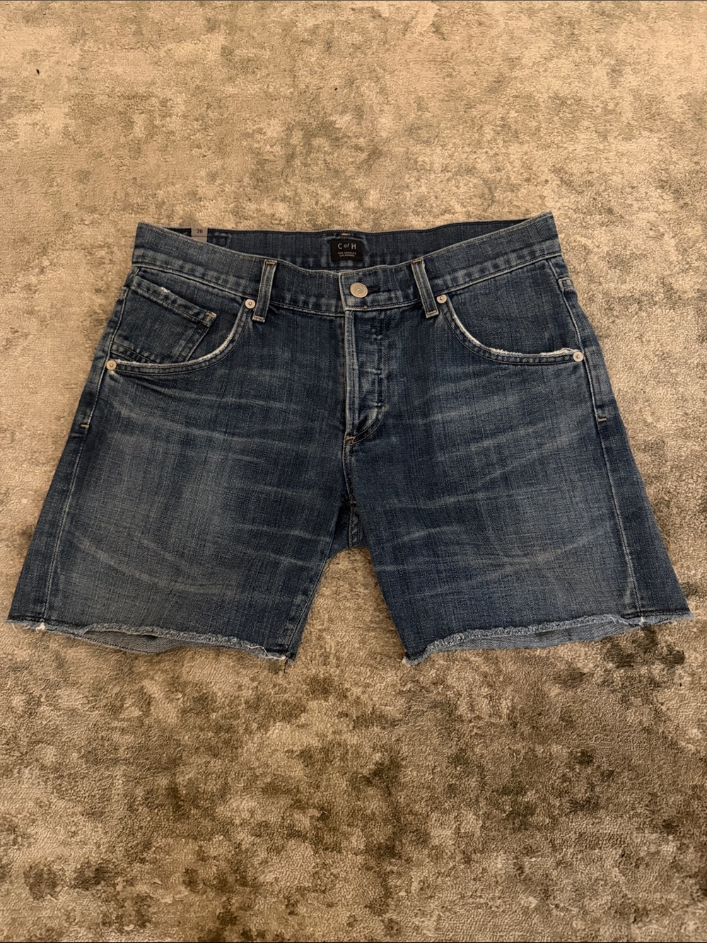 Citizens Of Humanity Dark Blue Denim Cutoff Shorts